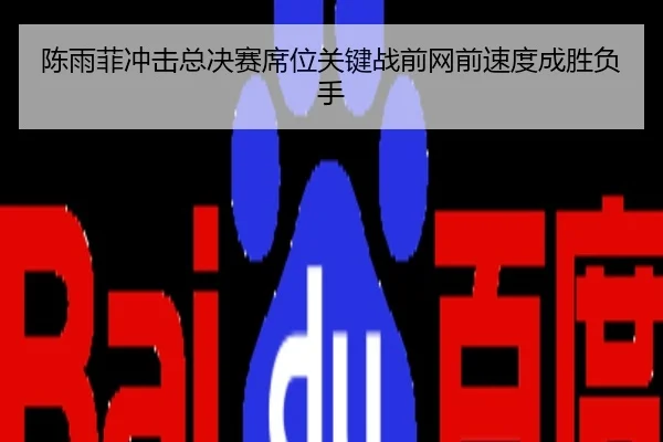 陈雨菲冲击总决赛席位关键战前网前速度成胜负手